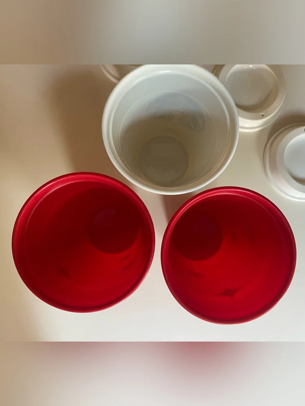 3 - 16 oz Starbucks reusable plastic coffee cups
